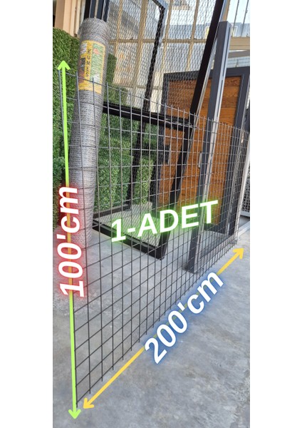 Hasır Tel-( 5.5 x 5.5 Göz Aralıklı - 3.3'mm ) ( 100 x 200 Ebatında )-( 1 Adet )-(Siyah)