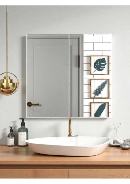 Aynalı Banyo Dolabı Iki Kapaklı 60X60X15 cm fırsatları