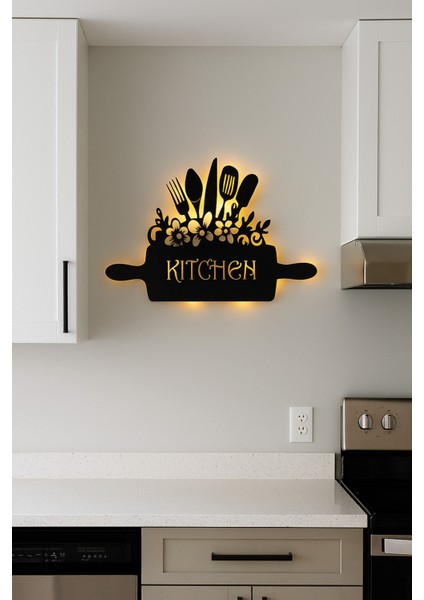 Işıklı Tablo Kitchen Mutfak Için Dekoratif Duvar Dekorlu Gece Lambası