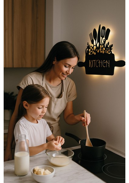 Işıklı Tablo Kitchen Mutfak Için Dekoratif Duvar Dekorlu Gece Lambası fırsatları