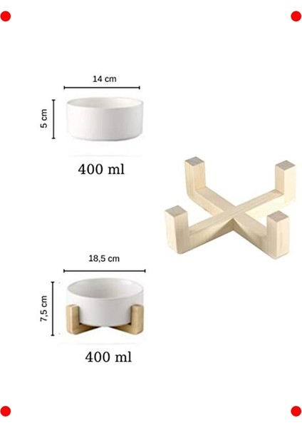 Minimalist Ahşap Kedi Mama & Su Kabı Seti (Tekli) indirimleri