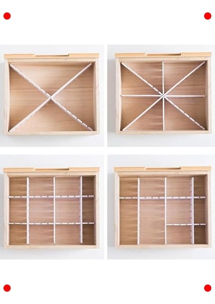 4'lü Plastik Ayarlanabilir Çekmece Düzenleyici Seti fırsatları