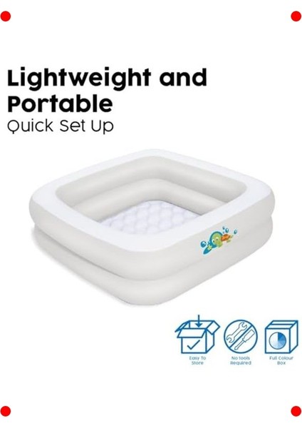 Kare Bebek Havuzu (86 x 25 Cm, Beyaz) indirimleri