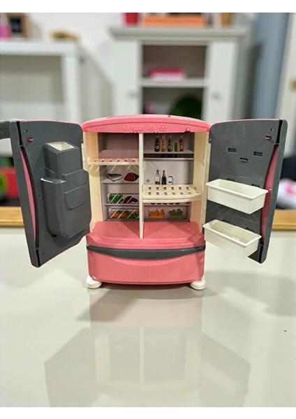 LED Işıklı Buhar Sprey Atan Açılabilir Çift Kapılı Buzdolabı Aksesuarlı Sesli Müzikli 26 cm