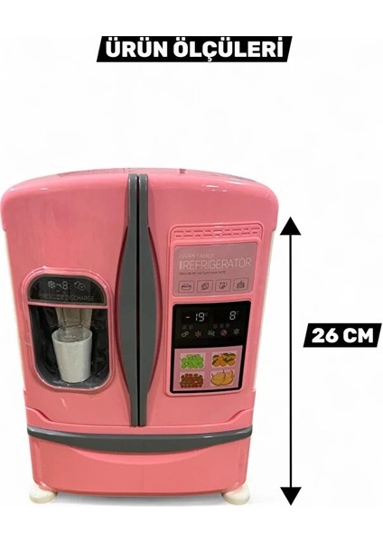 LED Işıklı Buhar Sprey Atan Açılabilir Çift Kapılı Buzdolabı Aksesuarlı Sesli Müzikli 26 cm