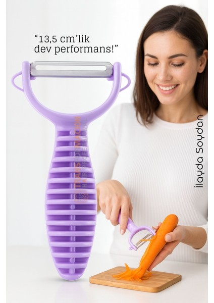 13,5 cm Ergonomik Sebze Soyacağı – Renkli Tasarım, Paslanmaz Bıçaklı, Konforlu Kullanım 722341