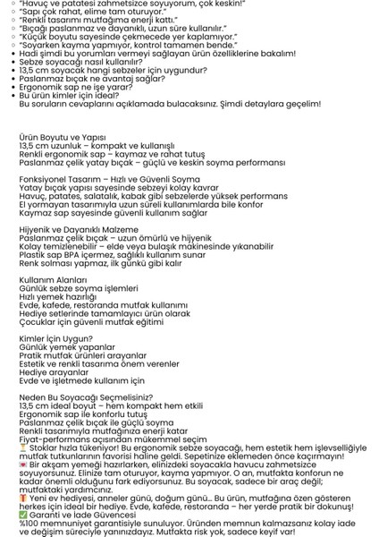 13,5 cm Ergonomik Sebze Soyacağı – Renkli Tasarım, Paslanmaz Bıçaklı, Konforlu Kullanım 722341 fiyatları
