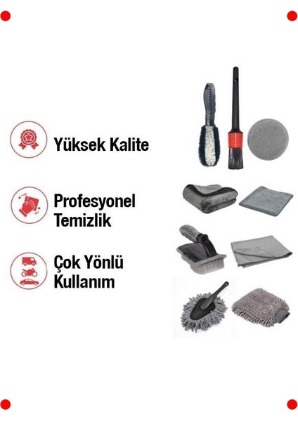 9 Parça Mikrofiber Araç Temizleme & Bakım Seti fırsatları