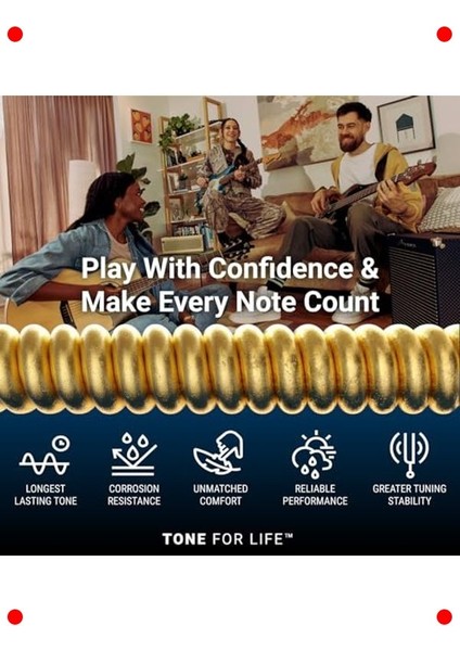 Ağır Ölçü Kaplamalı Elektro Gitar Teli Seti (12-52) indirimleri