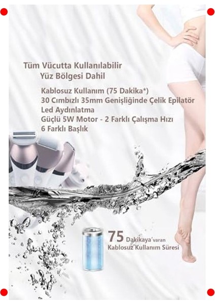 Çok Başlıklı Yüz Epilatörü (6 Başlık) modelleri