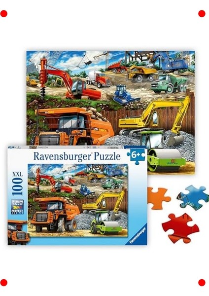 Kamyonlar Temalı 100 Parça Çocuk Yapbozu