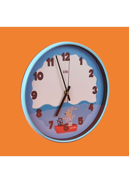 Slim Deniz Çocuk Odası Duvar Saati - Mavi - 30 cm modelleri