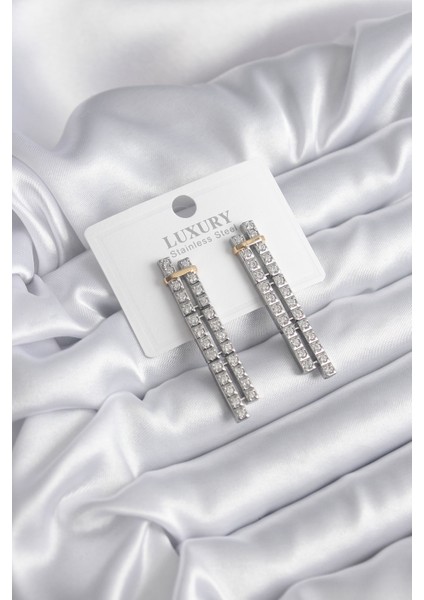 Vıp Seri Zirkon Taşlı Su Yolu Kadın Küpe - Lisinya