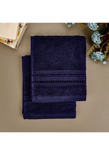 Soft Lapa 2'li Havlu Seti - Lacivert - 30X30 cm