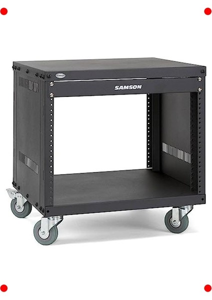 Profesyonel 8u 19 Inç Ses Ekipmanı Rafı, Siyah