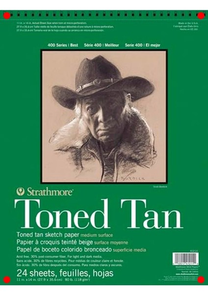 Tonlu Kahverengi Eskiz Defteri - 24 Yaprak (28X36 Cm)