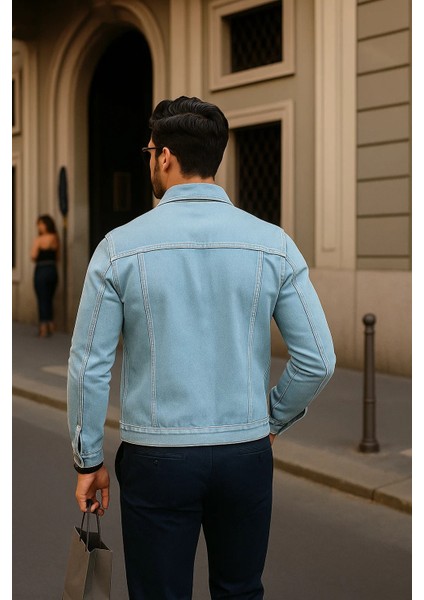 Erkek Günlük Mevsimlik Slim Fit Trend B.mavi Kot Ceket indirimleri