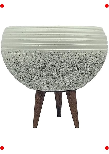 Beyaz Granit Küp Aranjman Saksı, 3 Ayaklı