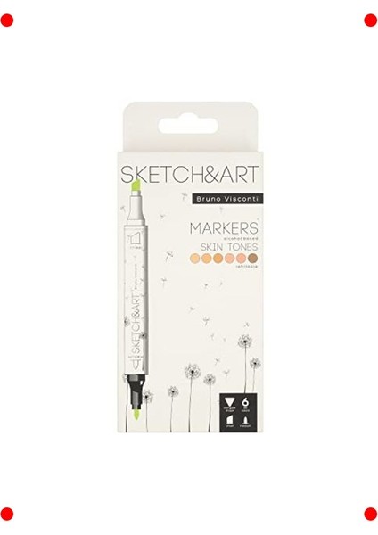 Çift Taraflı Sanat Marker Seti 6 Renk (Portre Tonları)