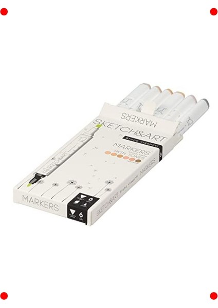 Çift Taraflı Sanat Marker Seti 6 Renk (Portre Tonları) fiyatları
