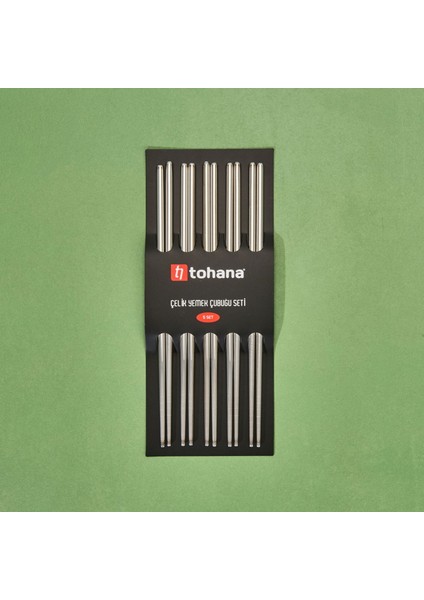 Çelik Yemek Çubuğu - Gri - 22,5 cm