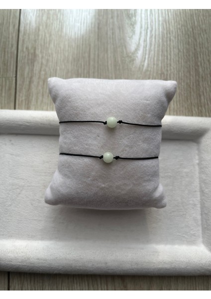 Fosfor Taşı Karanlıkta Parlayan Taş Ikili Çift Arkadaşlık Bilekliği Ip Ayarlanabilir