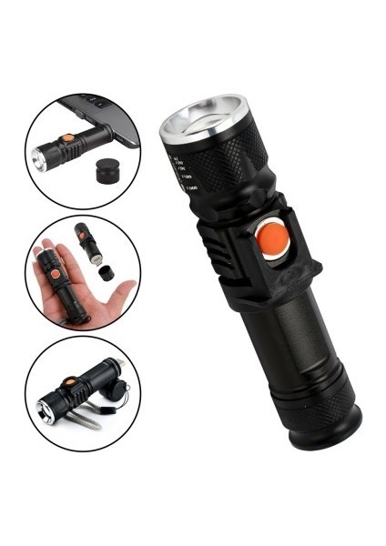 P50 LED Şarjlı Mıknatıslı USB El Feneri modelleri