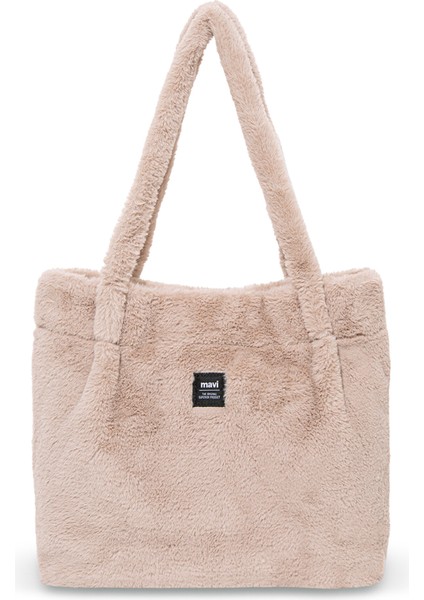 Bej Peluş Omuz Çantası 197617-34523