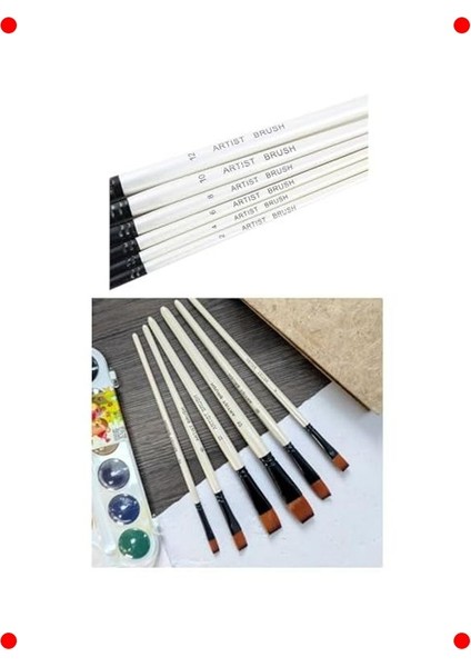 Düz Uçlu Resim Fırça Seti, 6 Parça, Çok Amaçlı modelleri