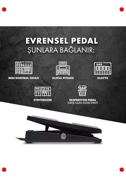 Evrensel Ekspresyon Ayak Pedalı - Siyah fiyatları