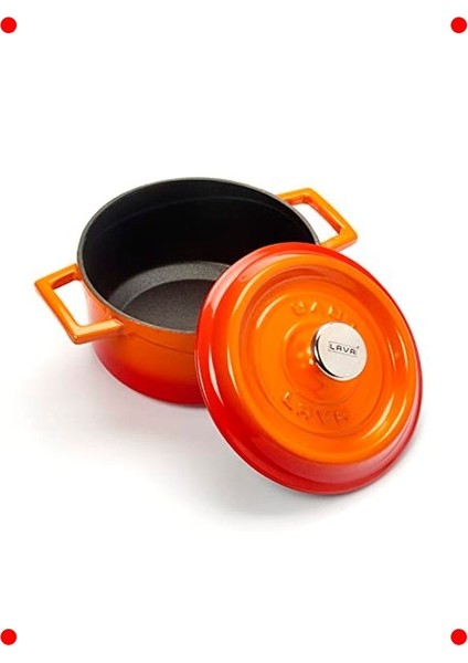 Döküm Demir Yuvarlak Tencere 16CM, Turuncu