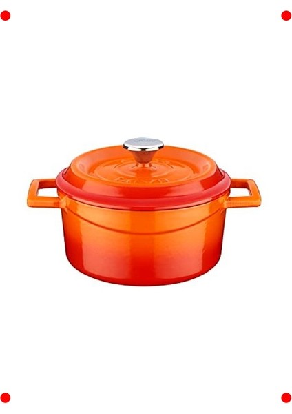 Döküm Demir Yuvarlak Tencere 16CM, Turuncu fiyatları