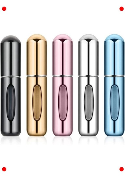 6 Adet Renkli Mini Cep Parfüm Şişesi - Doldurulabilir Seyahat Boyu