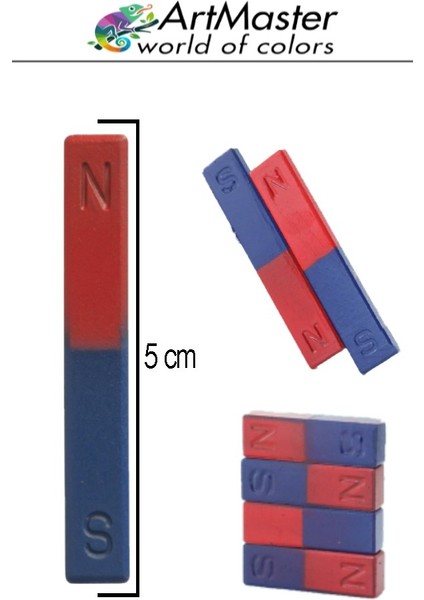 Çubuk Mıknatıs 10 Adet Deney Malzemesi Kırmızı Mavi Boyalı Okul Projeleri Için I Şekilli Manyetik Çubuk Mıknatıs fiyatları