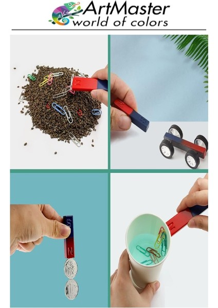 Çubuk Mıknatıs 10 Adet Deney Malzemesi Kırmızı Mavi Boyalı Okul Projeleri Için I Şekilli Manyetik Çubuk Mıknatıs fırsatları