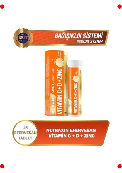 C-D-Çinko Efervesan Tablet - Bağışıklık Desteği 15 Adet fiyatları