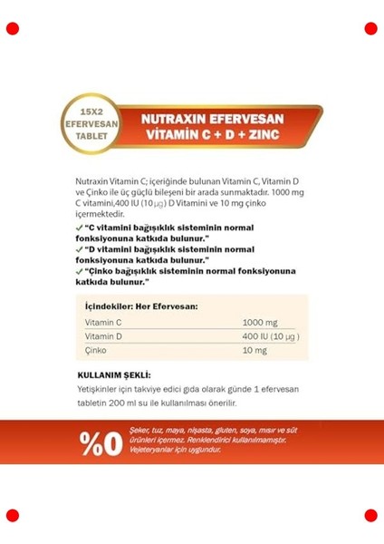 C-D-Çinko Efervesan Tablet - Bağışıklık Desteği 15 Adet modelleri