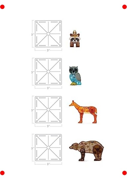 Manyetik Orman Hayvanları Yapı Oyuncakları 25 Parça indirimleri