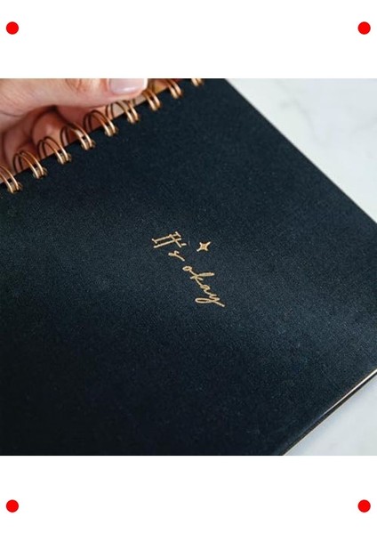 A5 Sert Kapak Keten Defter - Spiralli, Çizgisiz Siyah fırsatları