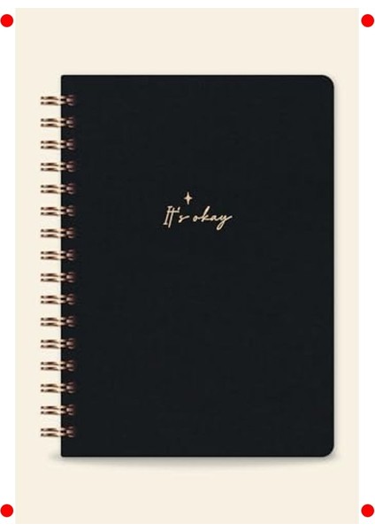 A5 Sert Kapak Keten Defter - Spiralli, Çizgisiz Siyah indirimleri