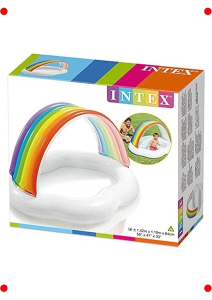 Gökkuşağı Gölgelikli Çocuk Havuzu, 142 cm fırsatları