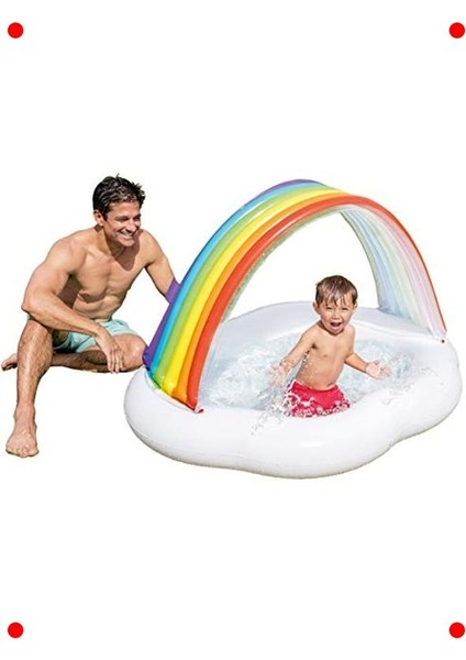 Gökkuşağı Gölgelikli Çocuk Havuzu, 142 cm indirimleri