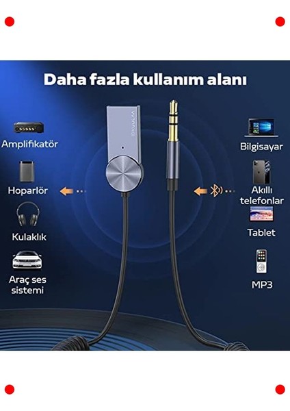 USB Bluetooth 5.0 Araç Aux Alıcısı Kablosuz Kiti modelleri