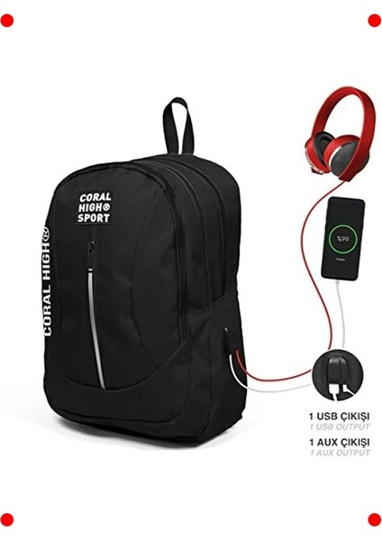USB ve Aux Soketli Spor Sırt Çantası fiyatları
