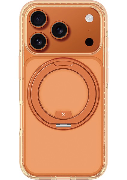 iPhone 17 Pro Max Uyumlu Kılıf M-Safeli Airbag Standlı Amazingthing Titan Pro Magspin Kapak Turuncu