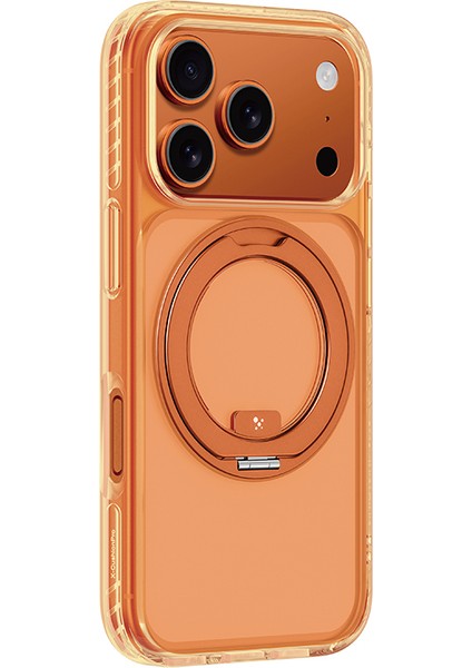 iPhone 17 Pro Max Uyumlu Kılıf M-Safeli Airbag Standlı Amazingthing Titan Pro Magspin Kapak Turuncu modelleri