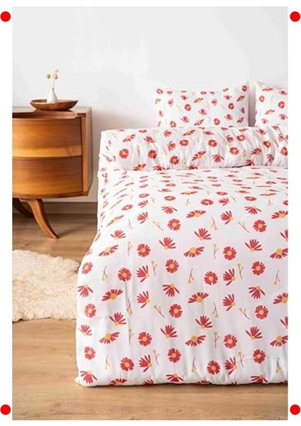 Papatya Desenli Pamuklu Tek Kişilik Nevresim Seti