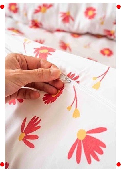 Papatya Desenli Pamuklu Tek Kişilik Nevresim Seti fırsatları