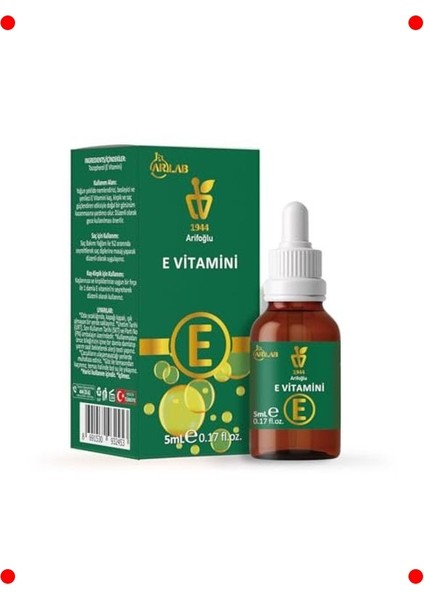 Saf E Vitamini Yağı 5ml - Cilt ve Saç Bakımı Için