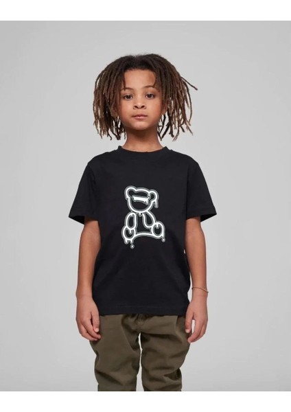 Çocuk Unisex Baskılı T-Shirt - Siyah fiyatları